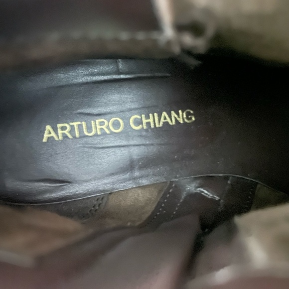 ARTURO CHIANG BRYSON BROWN LEATHER HEELED ANKLE BOOTIES SIZE 7M - Picture 10 of 10